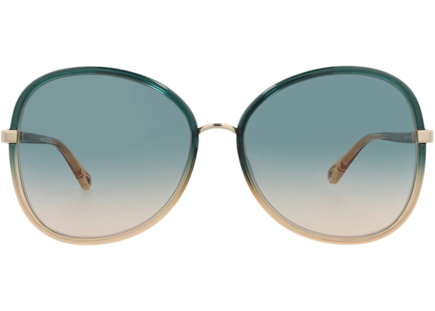 Chloe Round-Frame Injection Sunglasses Green Blue Green (CH0030S-30009792-006)