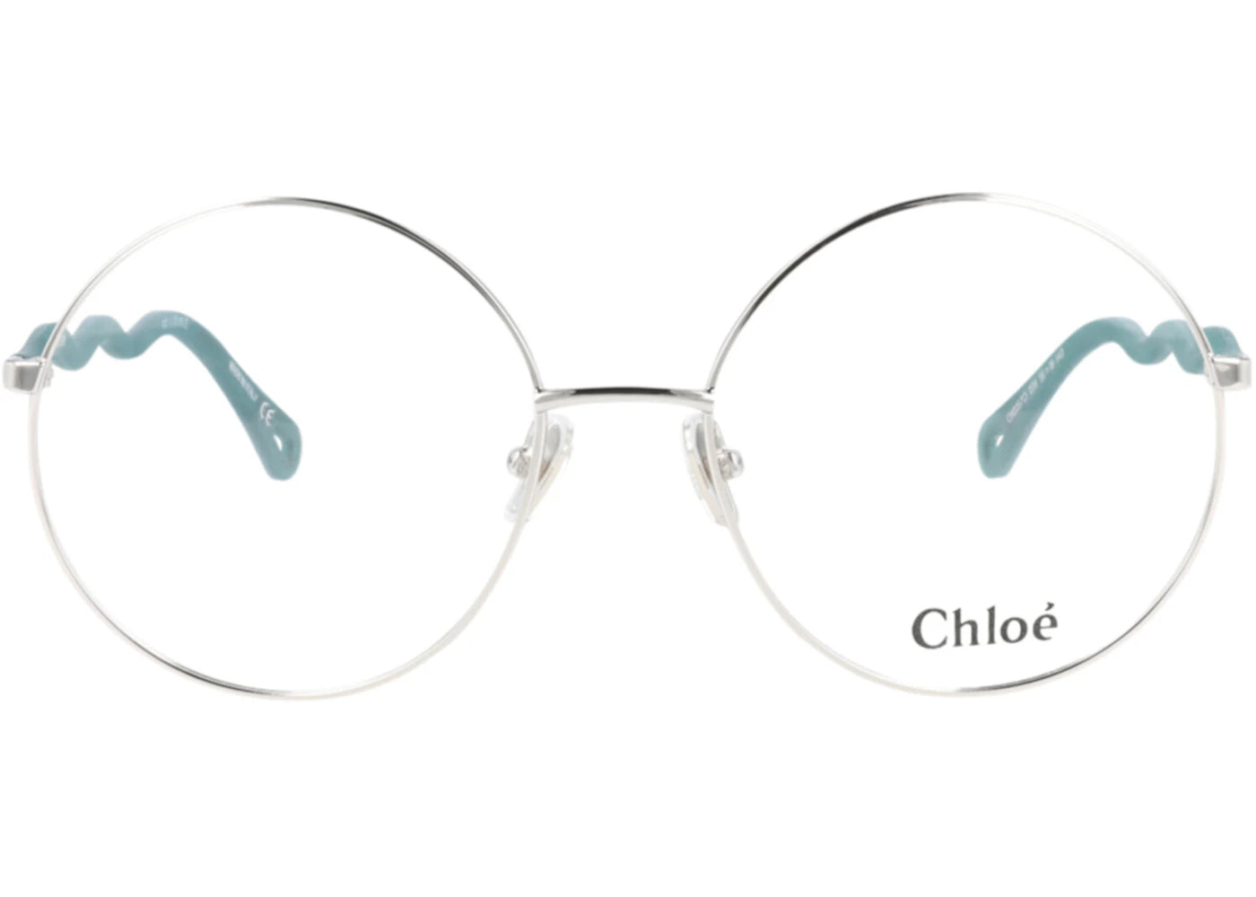 Chloe Round-Frame Metal Optical Frames Silver Green Transparent (CH0057O-30011445-008)