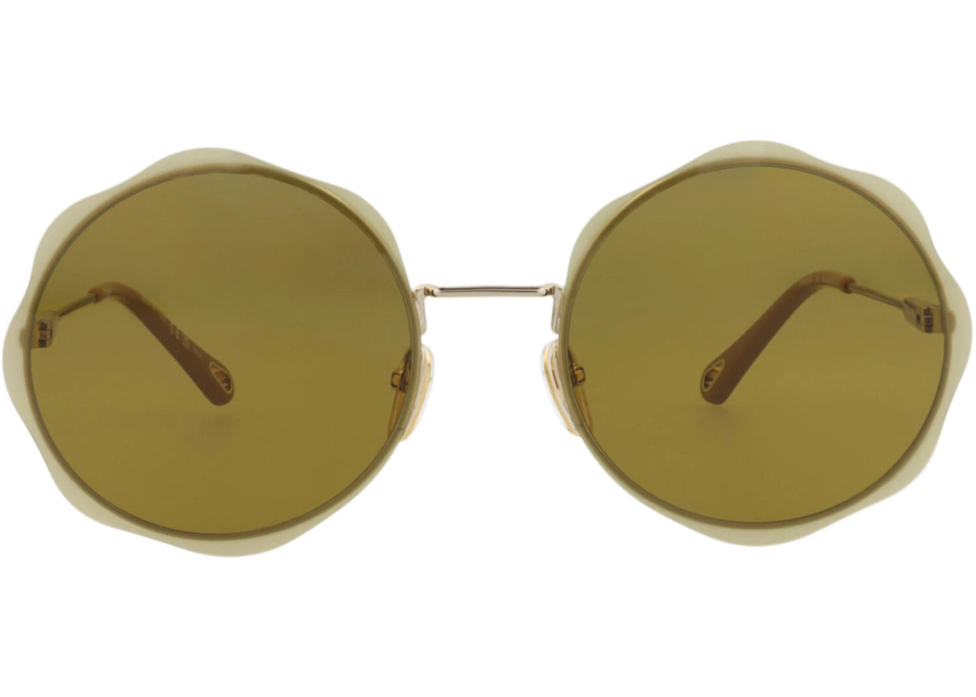 Chloe Round-Frame Metal Sunglasses Gold Gold Green (CH0202S-30014664-001)
