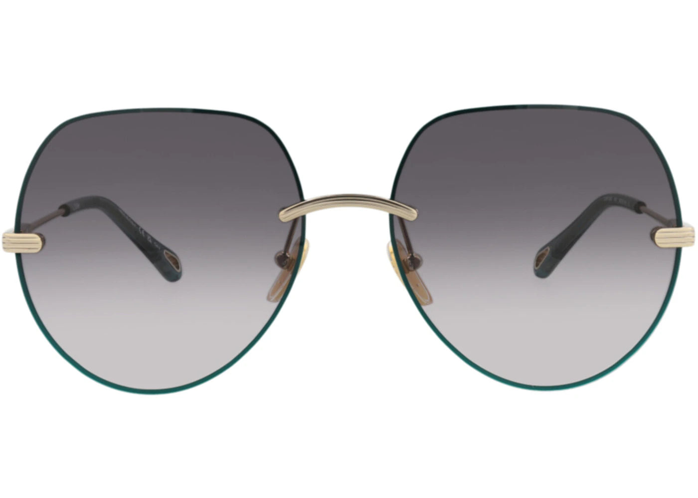 Chloe Round-Frame Metal Sunglasses Gold Gold Grey (CH0135S-30013590-001)