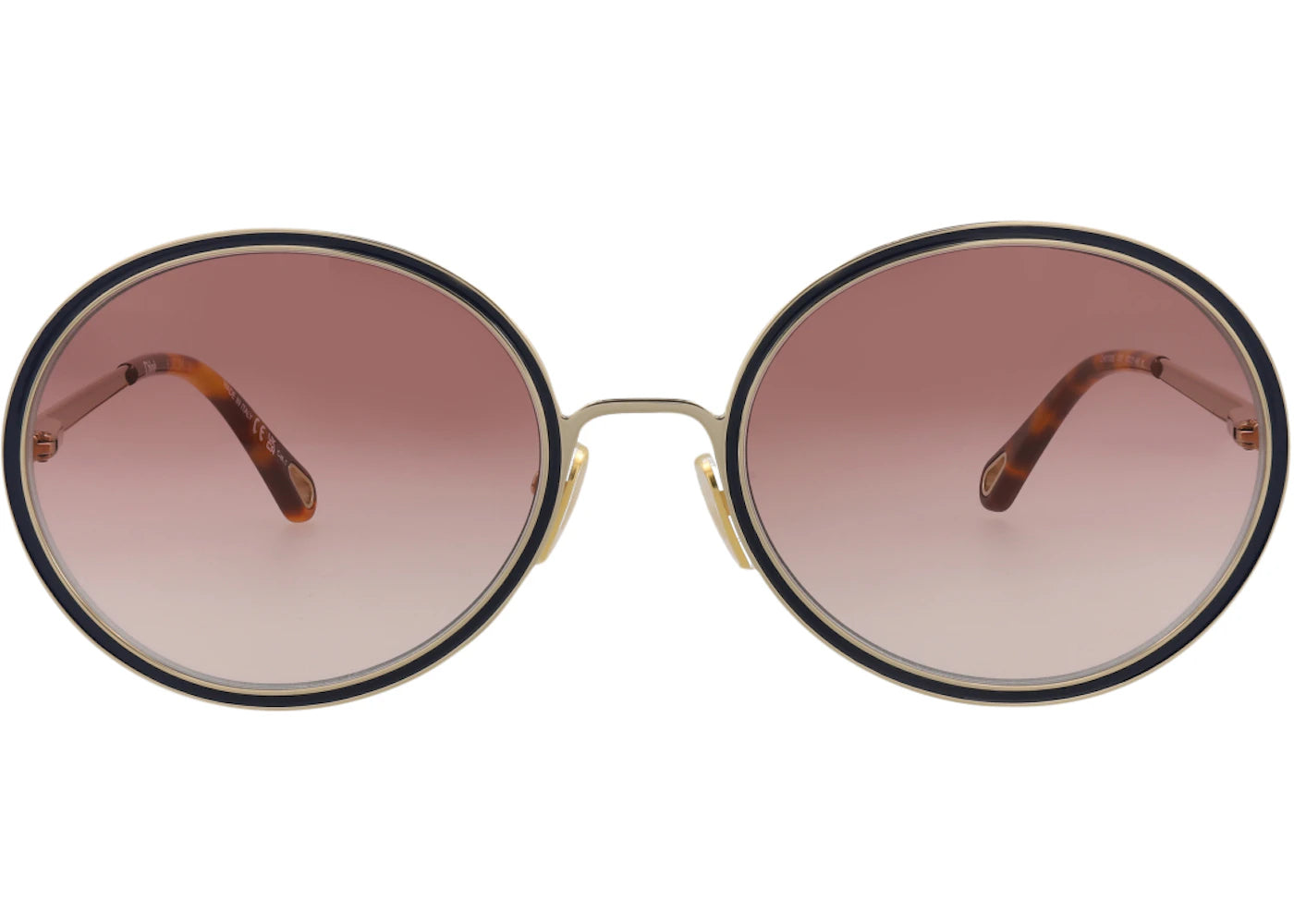 Chloe Round-Frame Metal Sunglasses Gold Gold Orange (CH0100S-30012459-003)