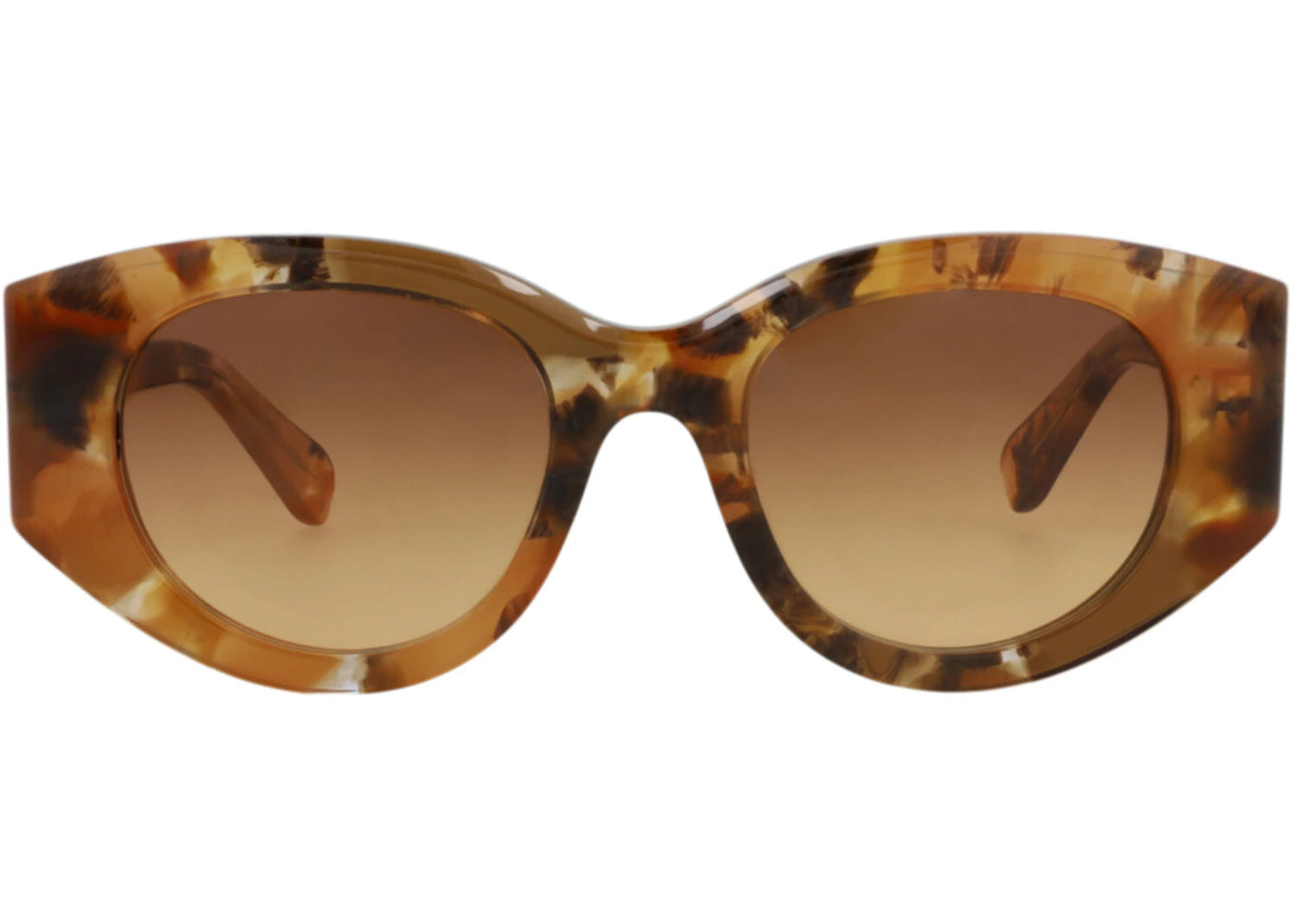 Chloe Round-Frame Recycled Acetate Sunglasses Havana Havana Brown (CH0251S-30015700-008)