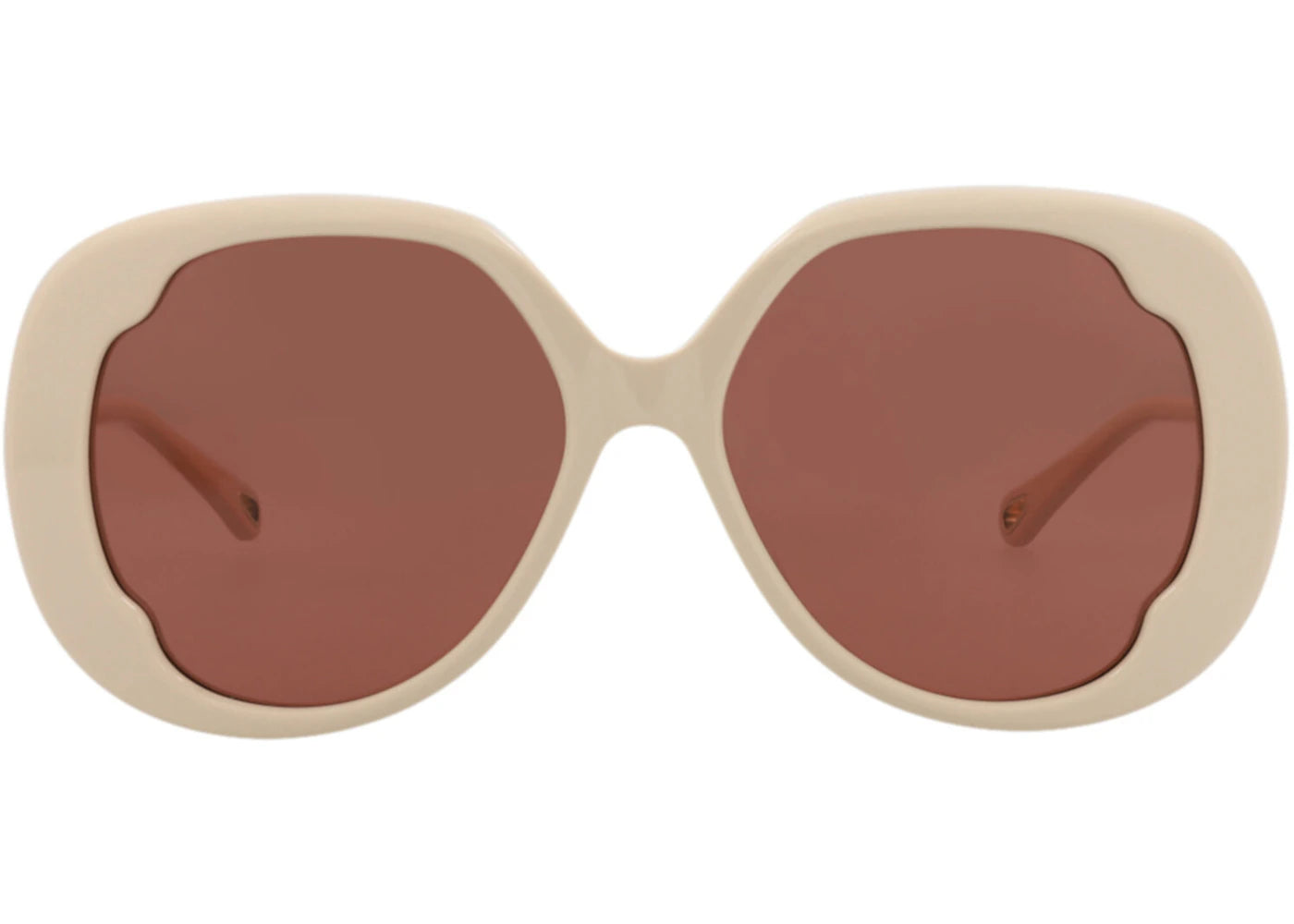 Chloe Round-Frame Recycled Acetate Sunglasses Ivory Ivory Brown (CH0195SK-30014693-005)
