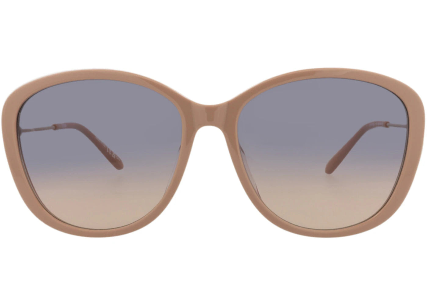 Chloe Round-Frame Recycled Acetate Sunglasses Nude Gold Blue (CH0175SK-30014202-003)