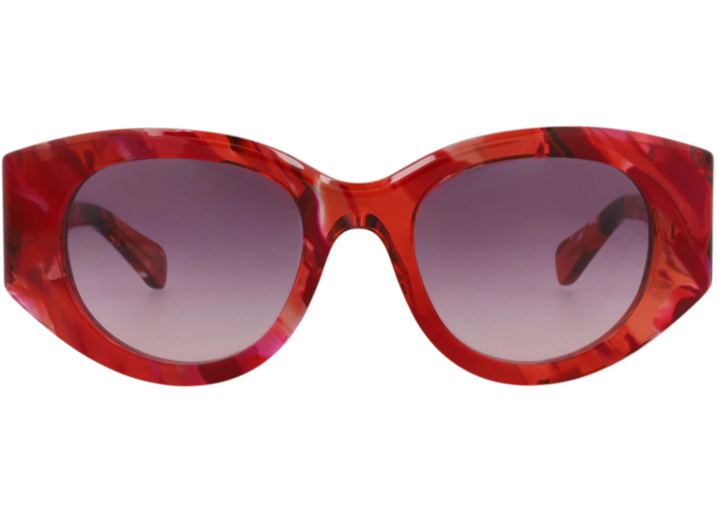 Chloe Round-Frame Recycled Acetate Sunglasses Red Red Violet (CH0251S-30015700-007)