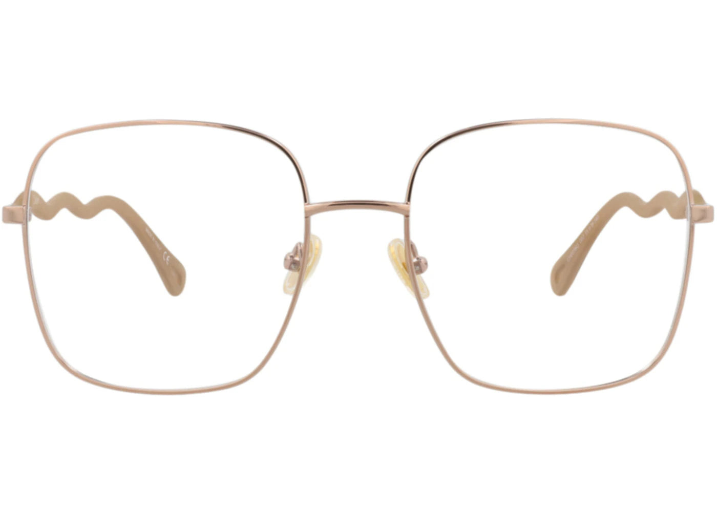 Chloe Square-Frame Metal Optical Frames Beige Brown (CH0056O-30011442-002)