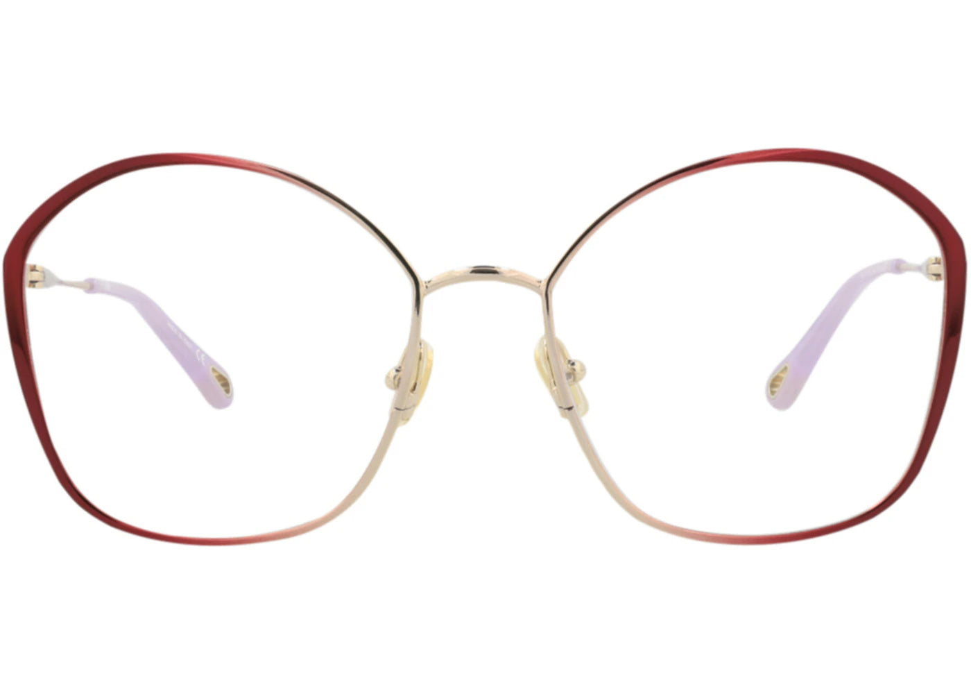 Chloe Square-Frame Metal Optical Frames Burgundy Burgundy Transparent (CH0017OA-30009909-004)