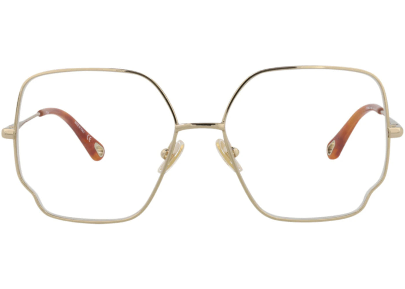 Chloe Square-Frame Metal Optical Frames Gold Gold Transparent (CH0096O-30012425-005)