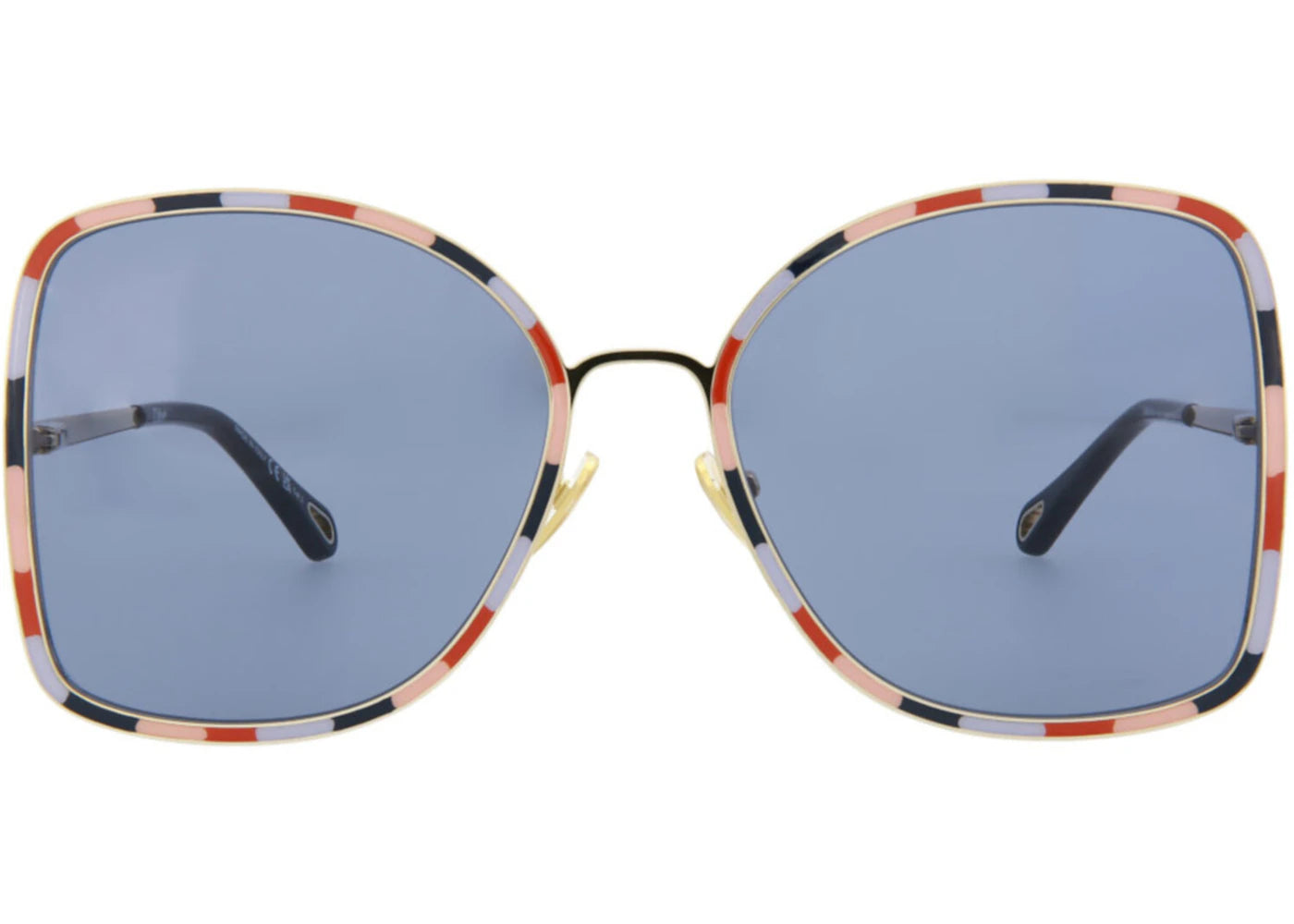 Chloe Square-Frame Metal Sunglasses Gold Gold Blue (CH0101S-30012460-001)