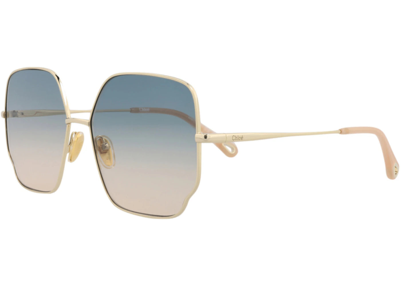 Chloe Square-Frame Metal Sunglasses Gold Gold Green (CH0092S-30012414-003)