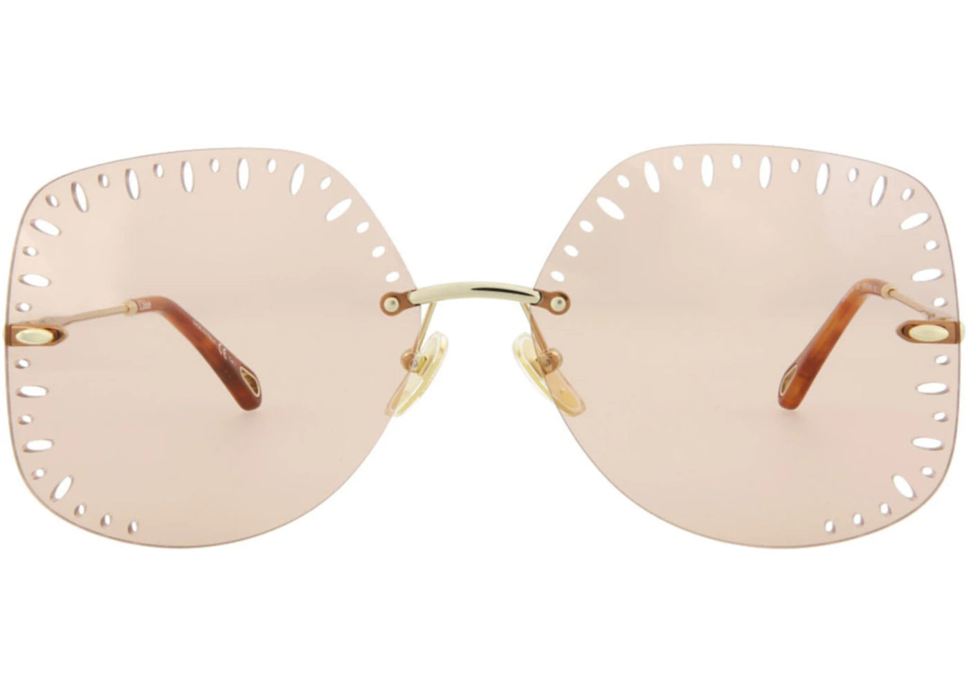 Chloe YSE Square-Frame Metal Sunglasses Gold Gold Orange (CH0111S-30012464-002)