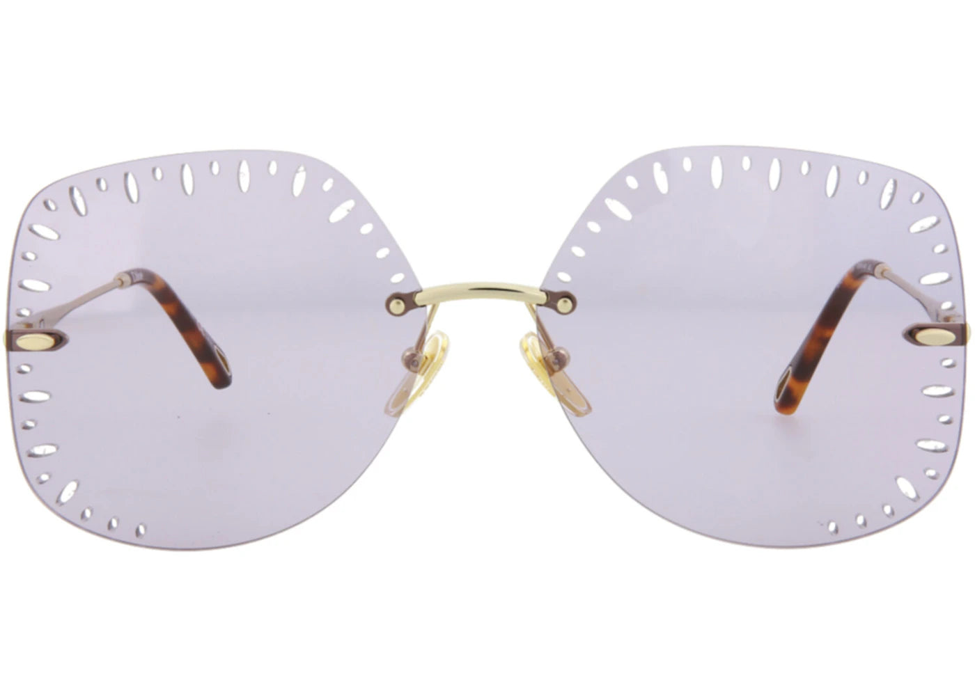 Chloe YSE Square-Frame Metal Sunglasses Gold Gold Violet (CH0111S-30012464-004)
