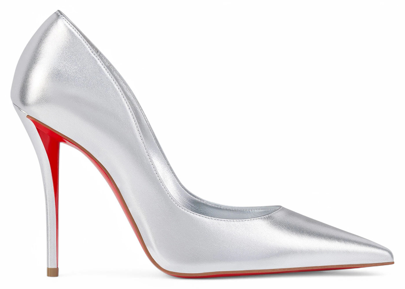 Christian Louboutin Miss Z 100mm Pump Silver Laminated Nappa Leather