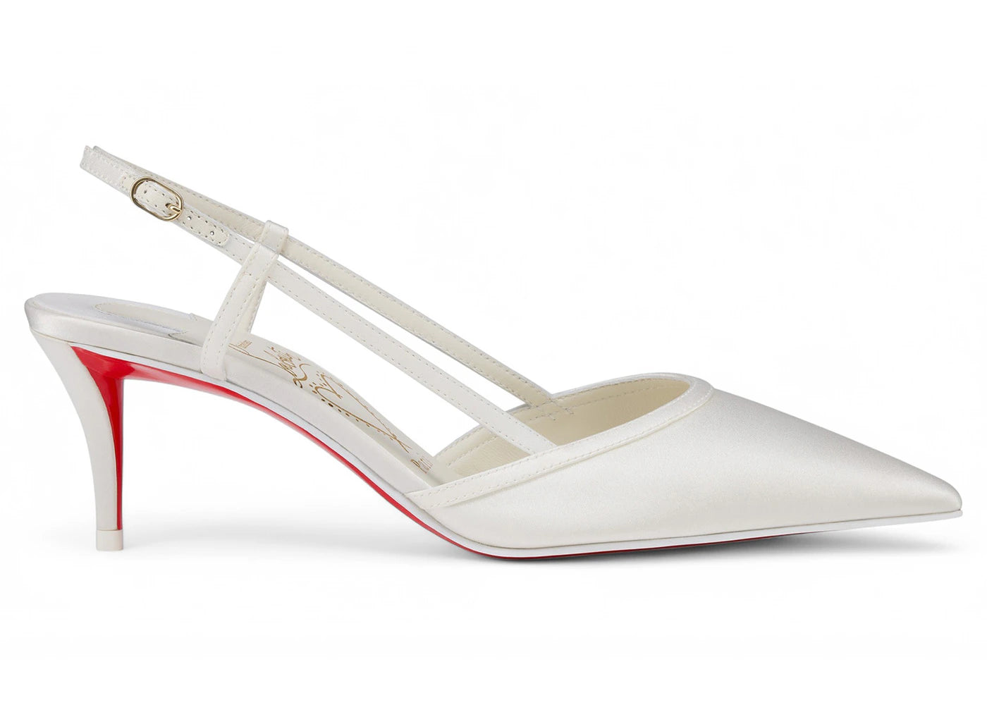 Christian Louboutin Miss Z 60mm Sling Ivory Crepe Satin