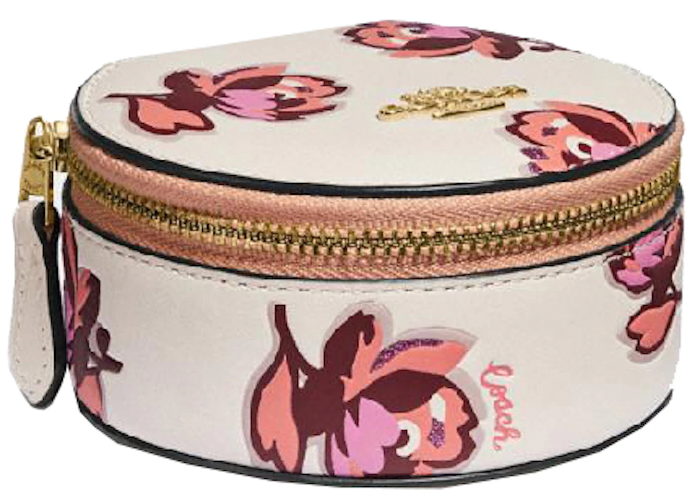 Coach Floral Pouch Zip Bag Chalk/White