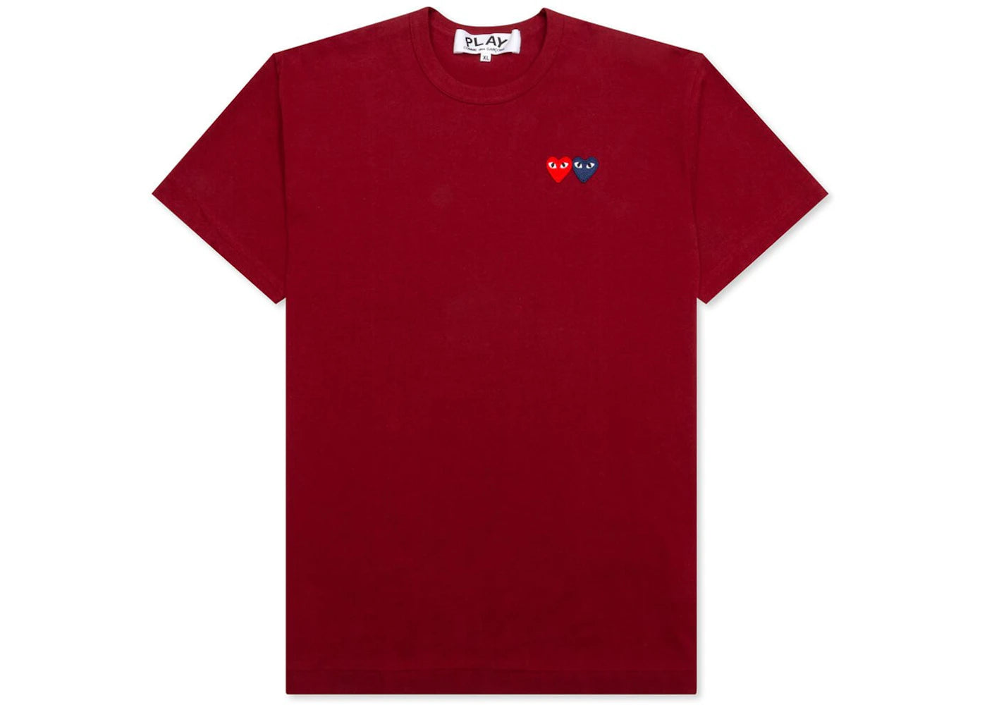 Comme des Garcons Play Double Hearts T-shirt Maroon
