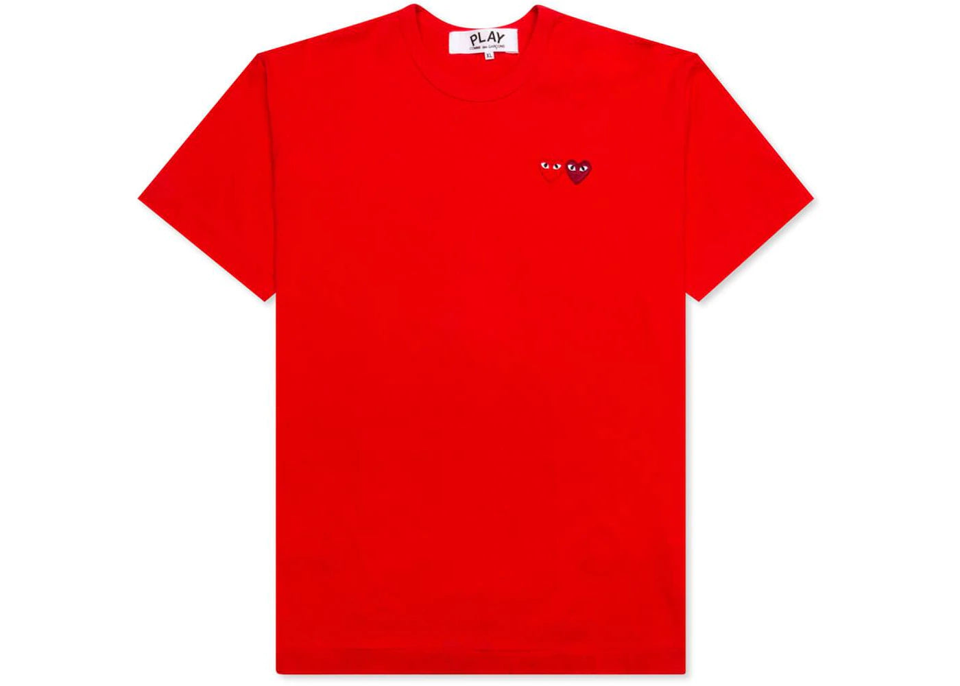 Comme des Garcons Play Double Hearts T-shirt Red