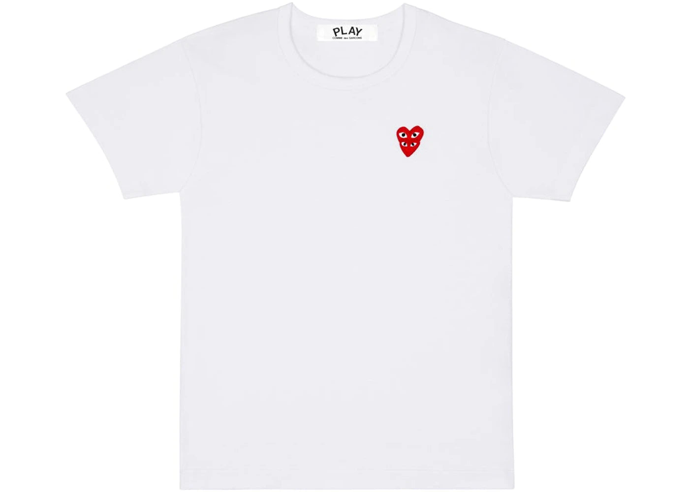 Comme des Garcons Play Double Red Heart T-shirt White