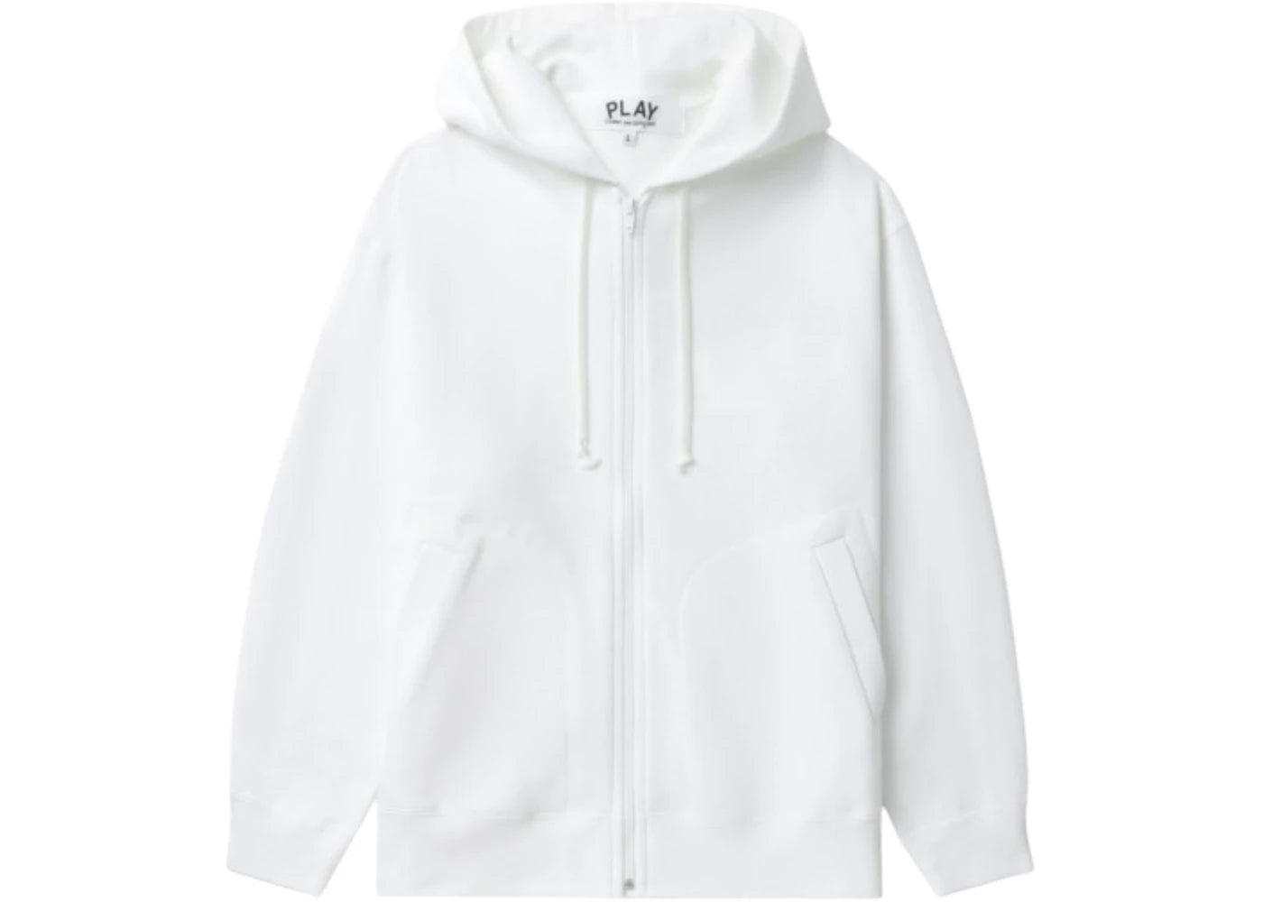 Comme des Garcons PLAY Heart Emblem Zip-Up Hoodie White/Red