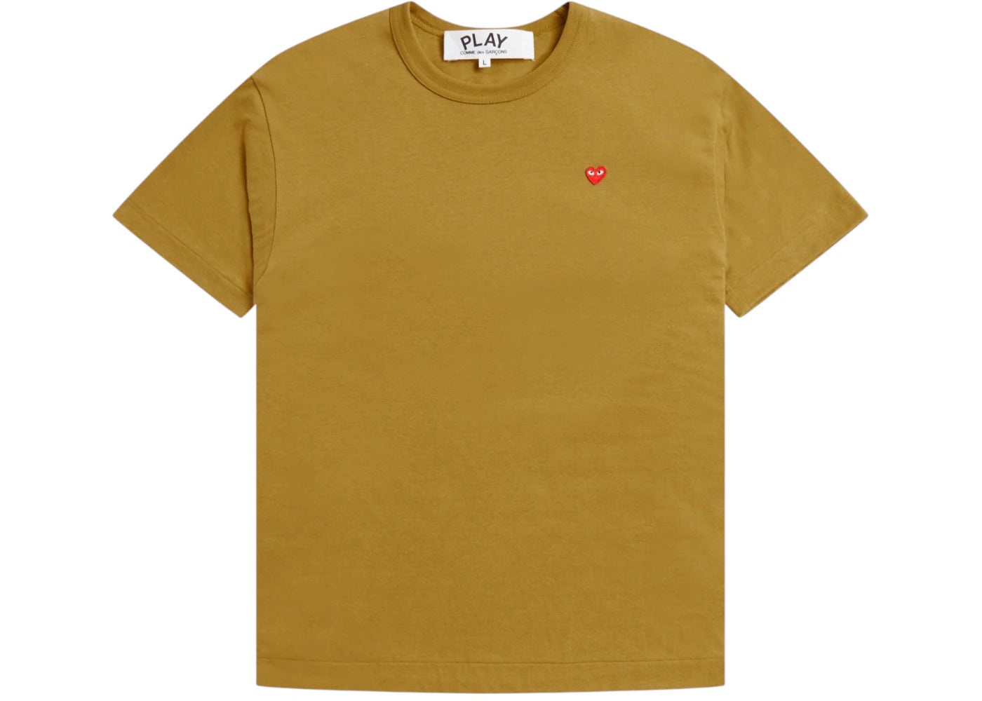 Comme des Garcons PLAY Heart Logo Tee Mustard