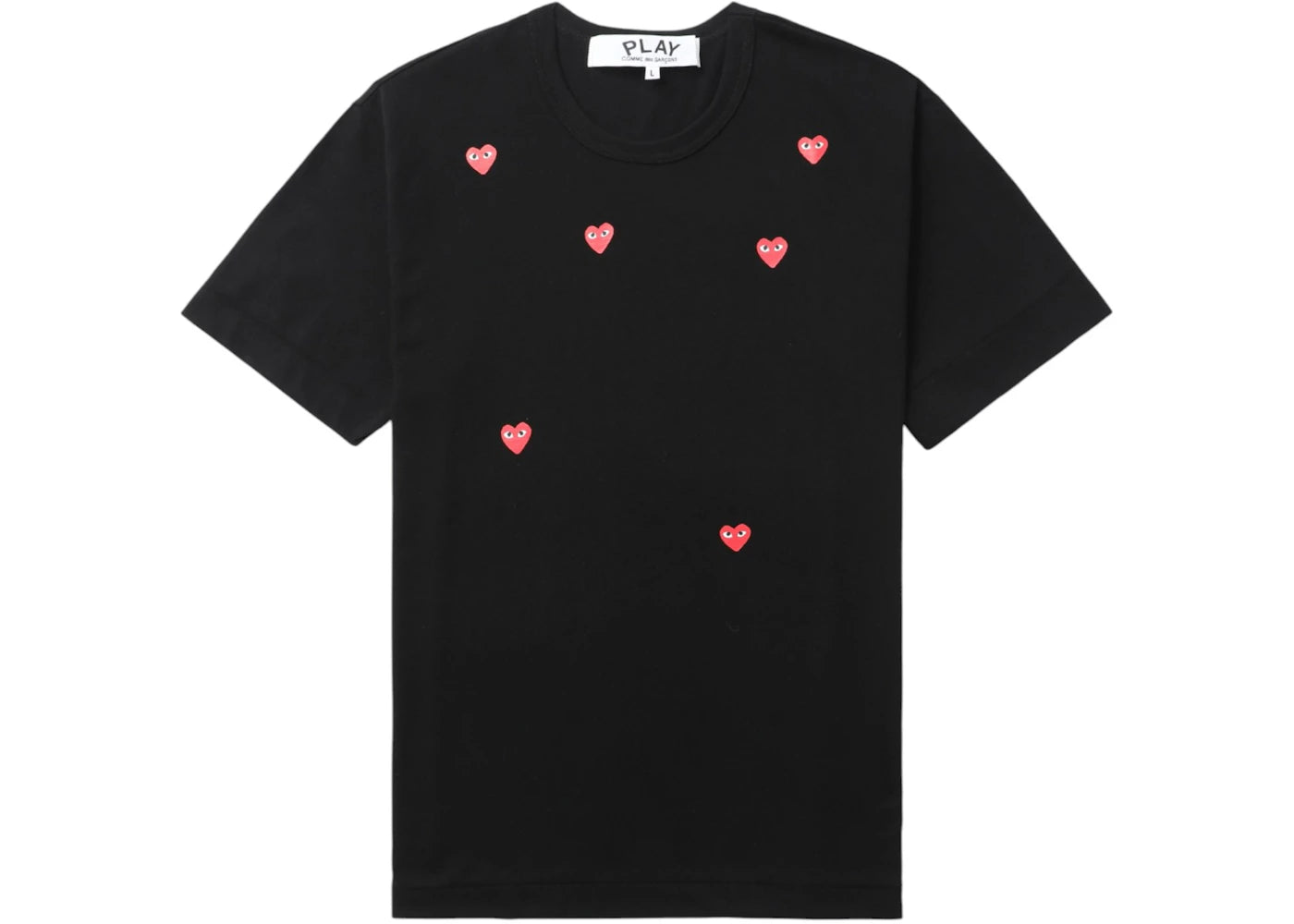 Comme des Garcons PLAY Multi Red Heart Logo Tee Black