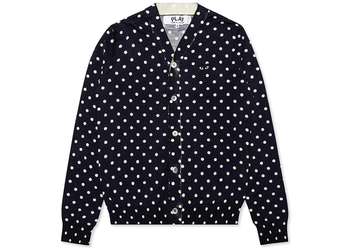 Comme des Garcons Play Polka Dot Cardigan Sweater Navy