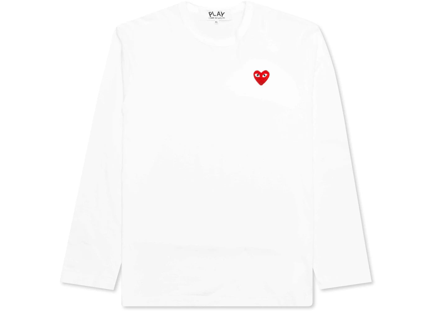 Comme des Garcons Play Red Emblem L/S T-shirt White