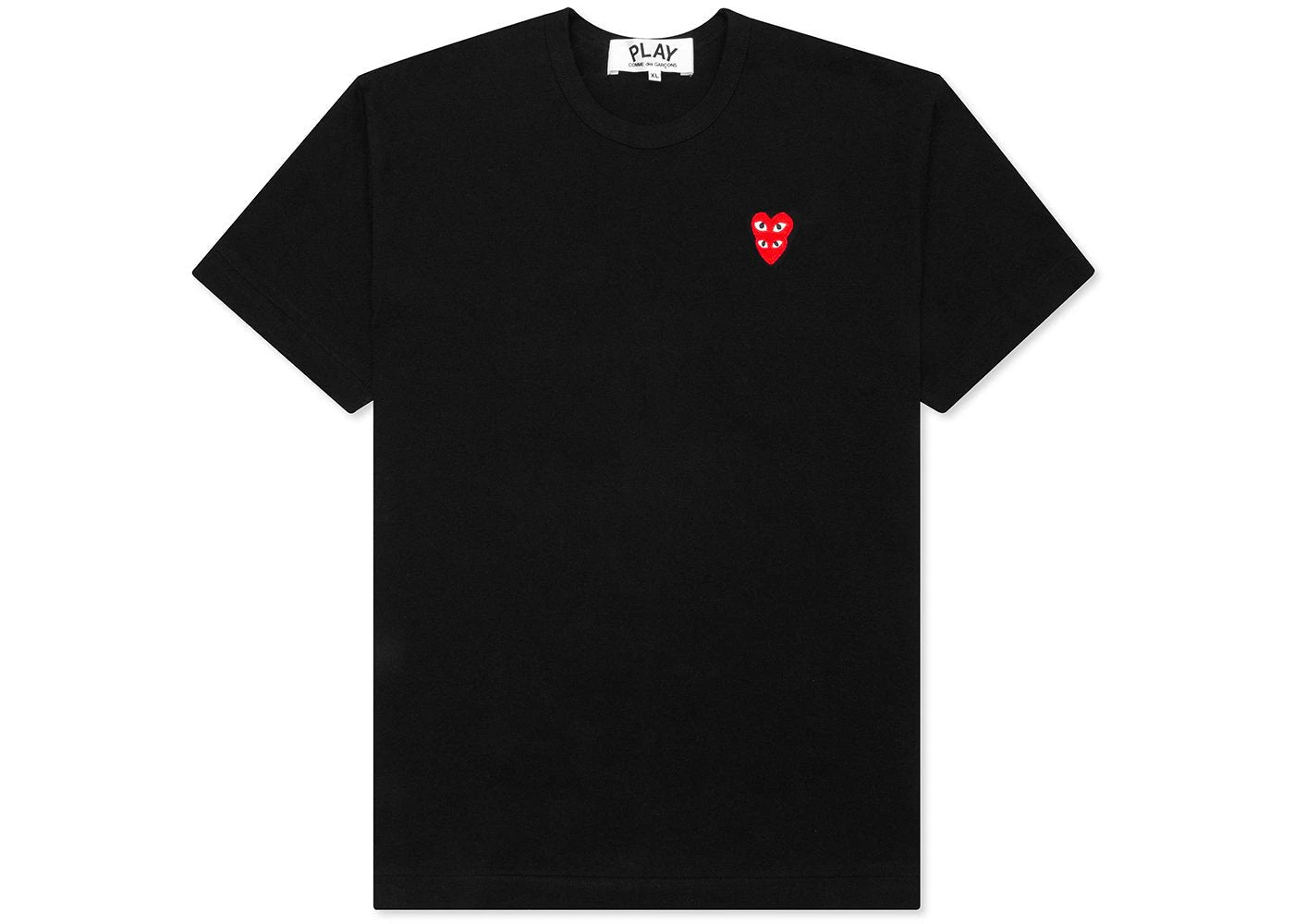 Comme des Garcons Play Red Stacked Heart T-shirt Black