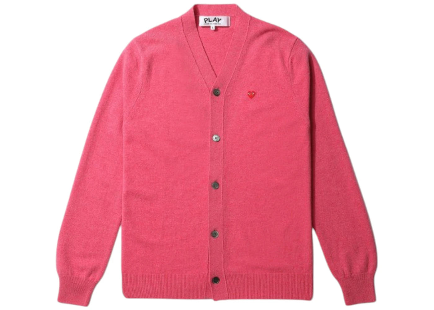 Comme des Garcons PLAY Small Heart Patch Cardigan Sweater Pink