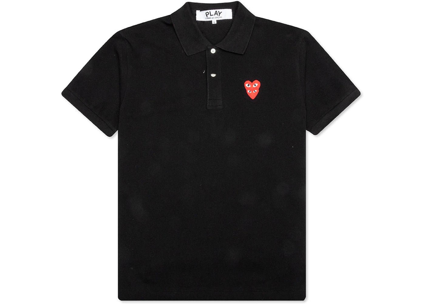 Comme des Garcons Play Stacked Heart Polo Black