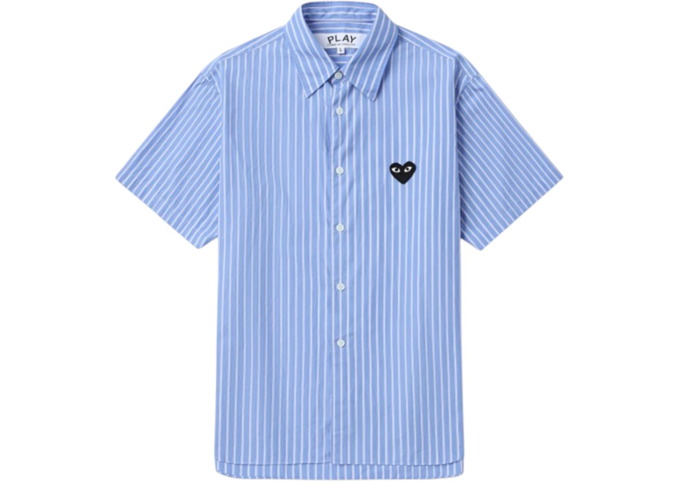 Comme des Garcons PLAY Striped Short Sleeve Shirt Acid Blue