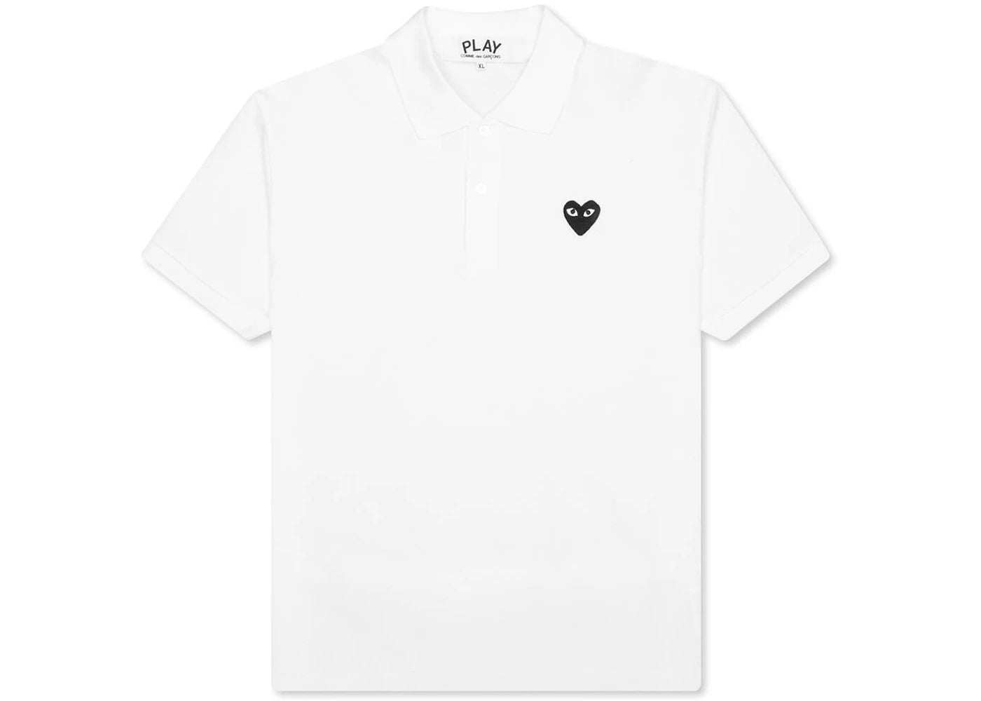 Comme des Garcons Play Women's Black Emblem Polo White