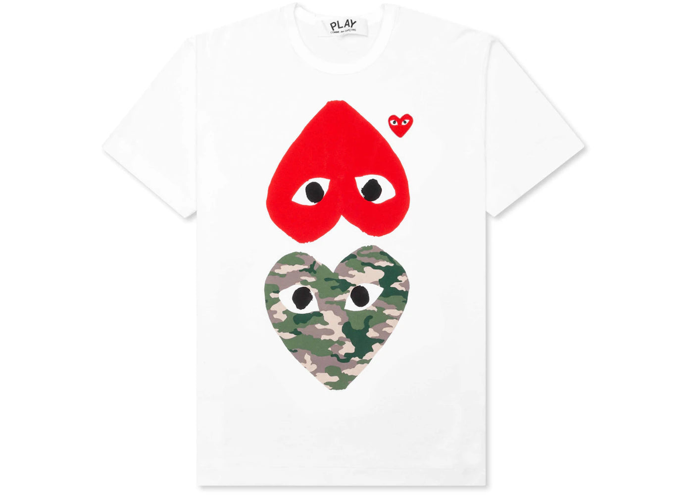 Comme des Garcons Play Women's Camouflage Mirror Heart T-shirt White