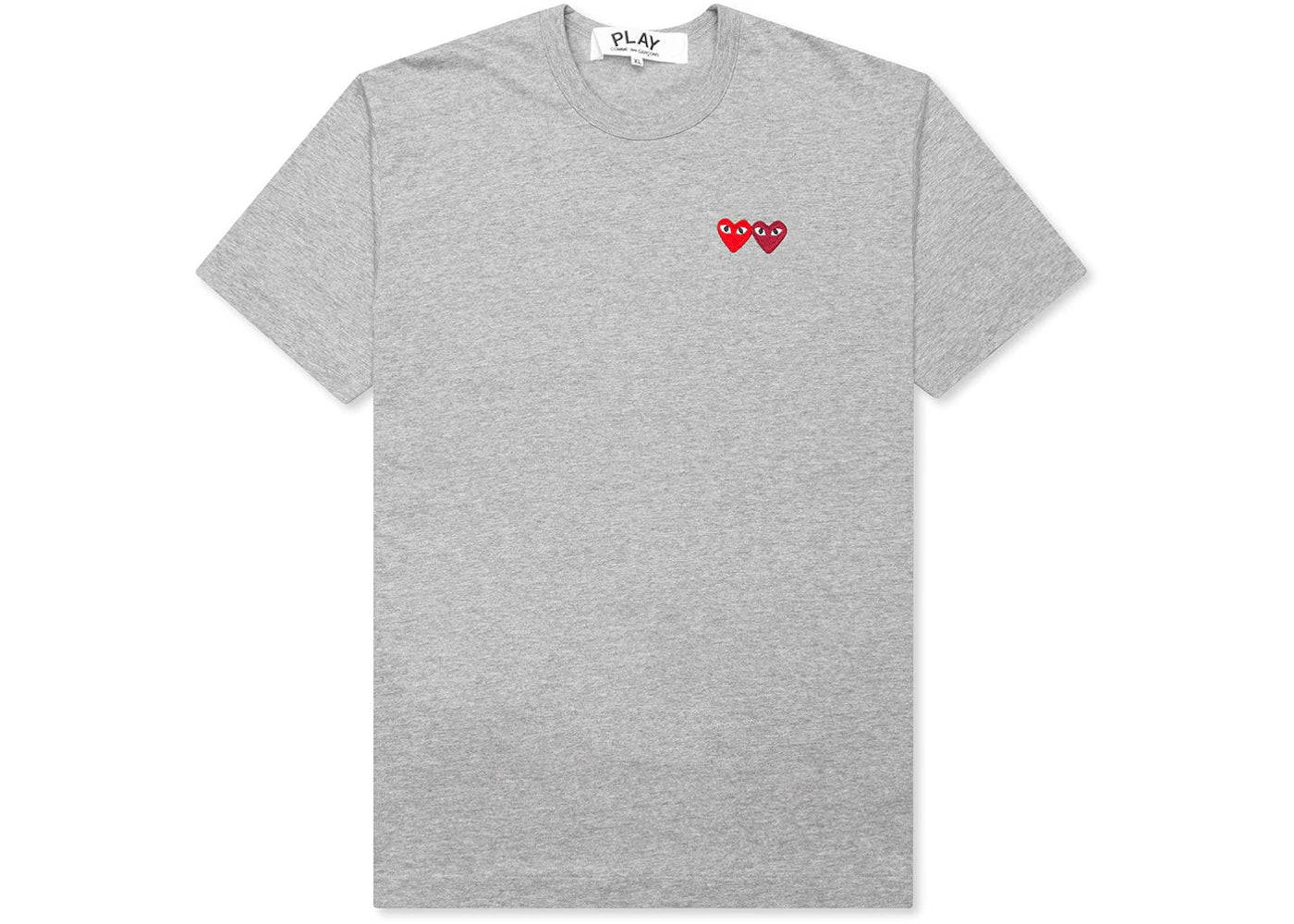 Comme des Garcons Play Women's Double Hearts T-shirt Grey
