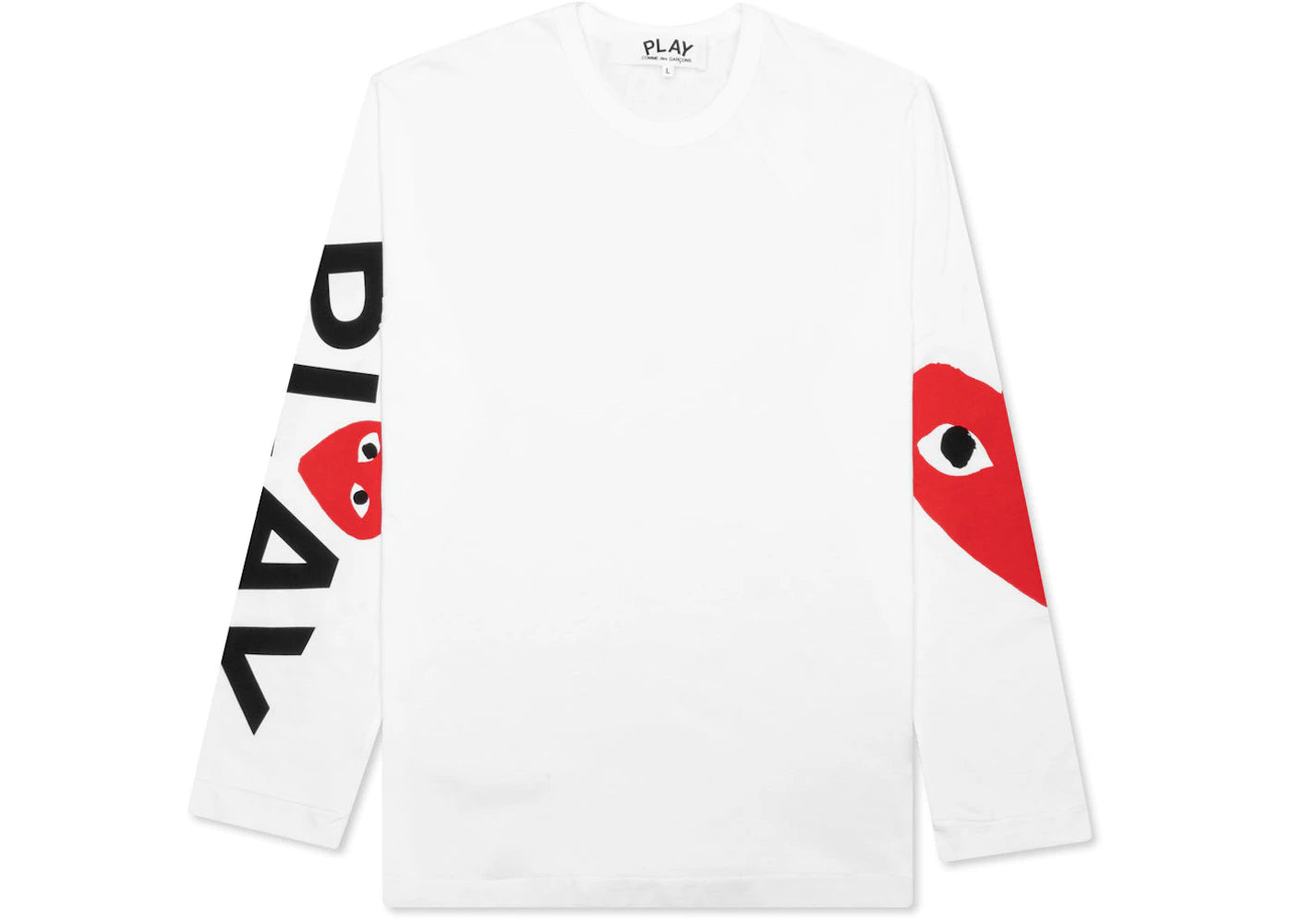Comme des Garcons Play Women's Red Big Heart L/S T-shirt White