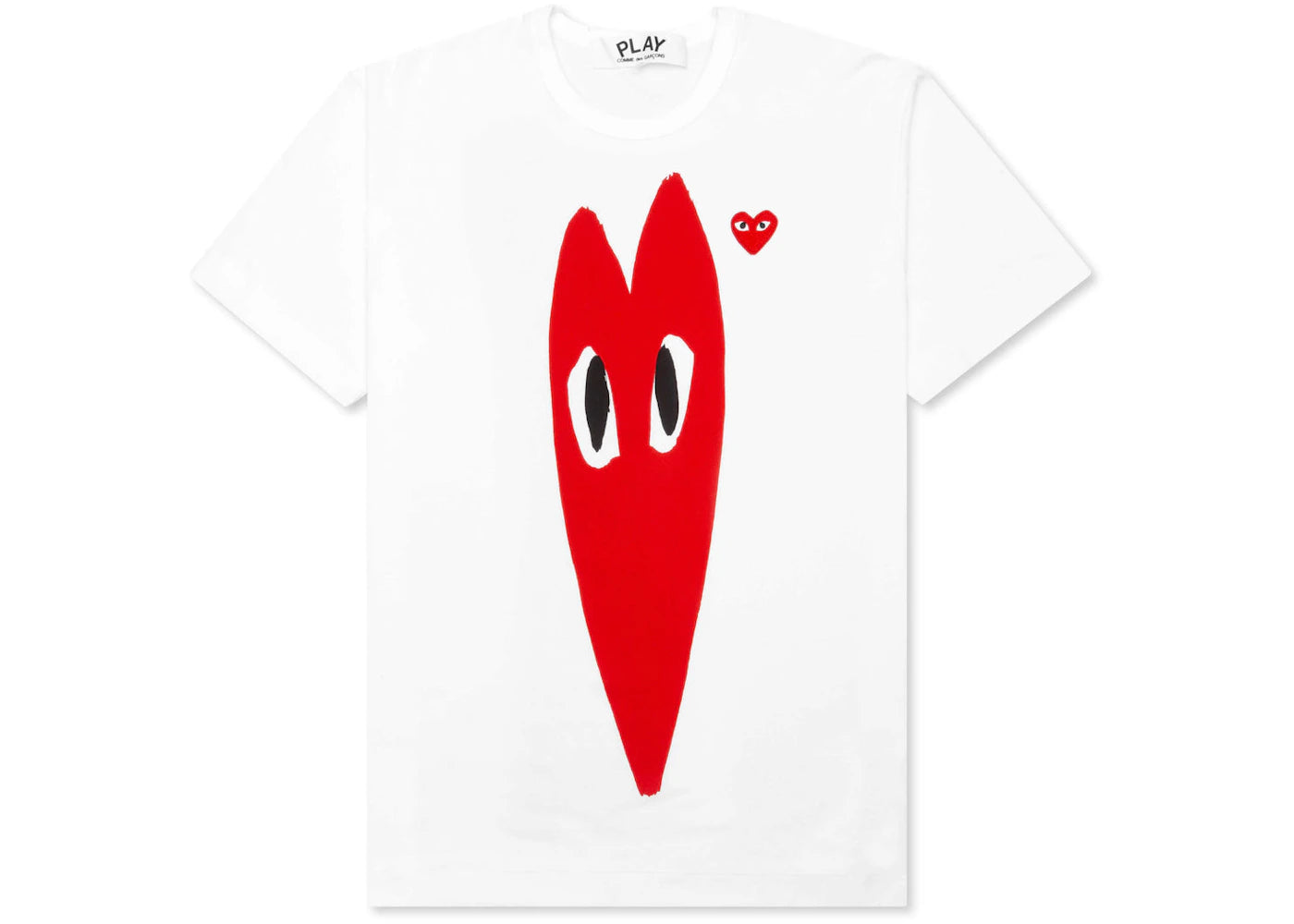 Comme des Garcons Play Women's Red Emblem Long Heart T-shirt White
