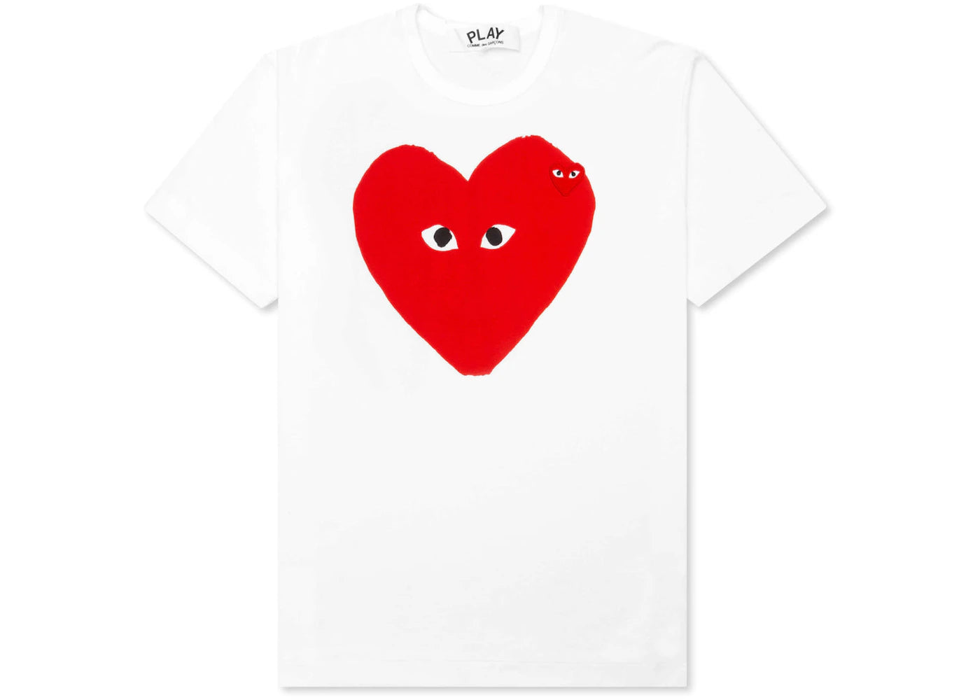 Comme des Garcons Play Women's Red Emblem Small Eyes T-shirt White