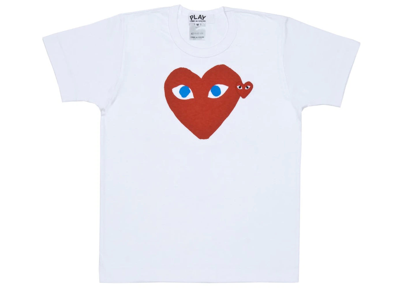Comme des Garcons Play Women's Red Heart Blue Eyes T-shirt White