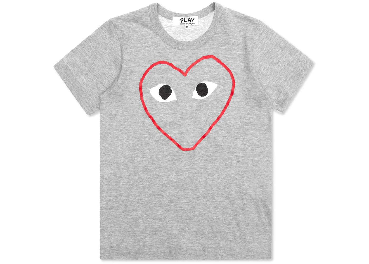 Comme des Garcons Play Women's Red Heart Sketch T-shirt Grey