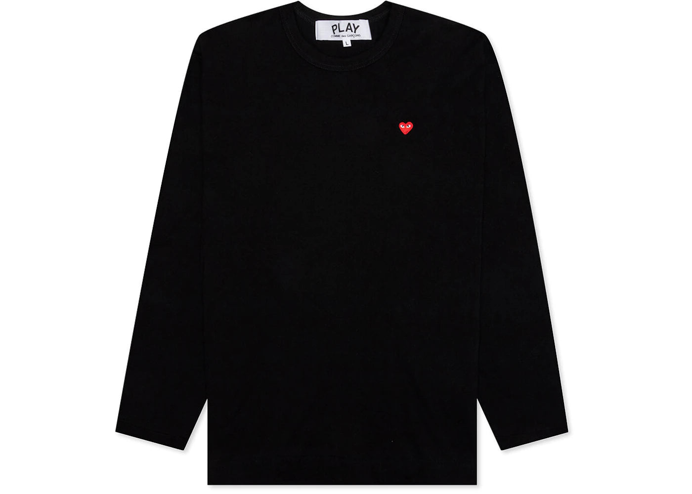 Comme des Garcons Play Women's Small Red Heart L/S T-shirt Black