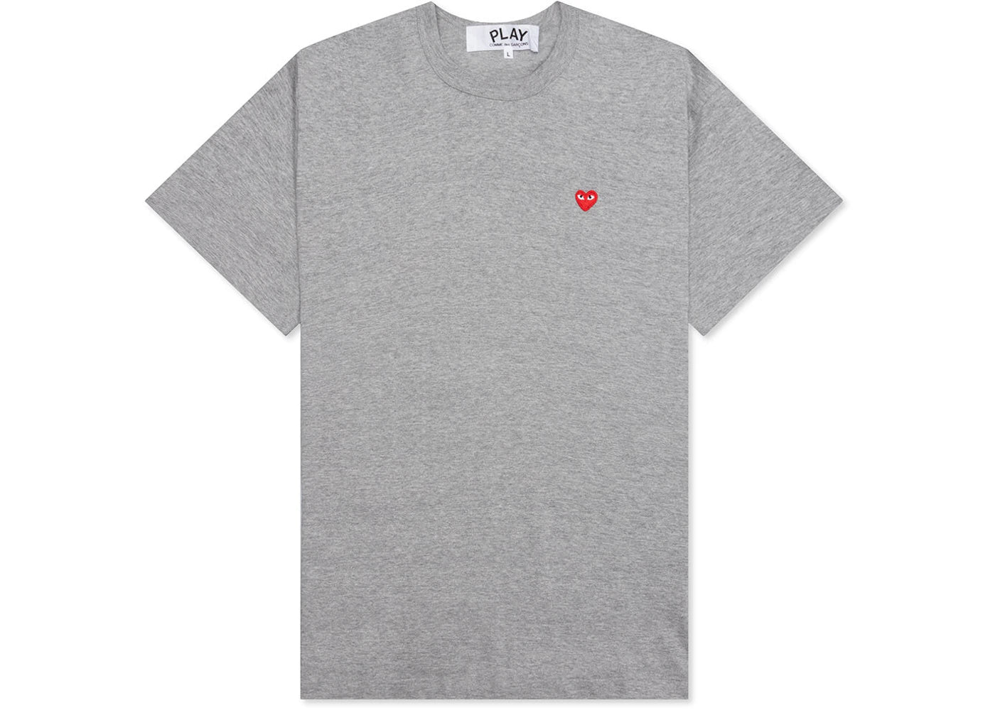 Comme des Garcons Play Women's Small Red Heart T-shirt Grey