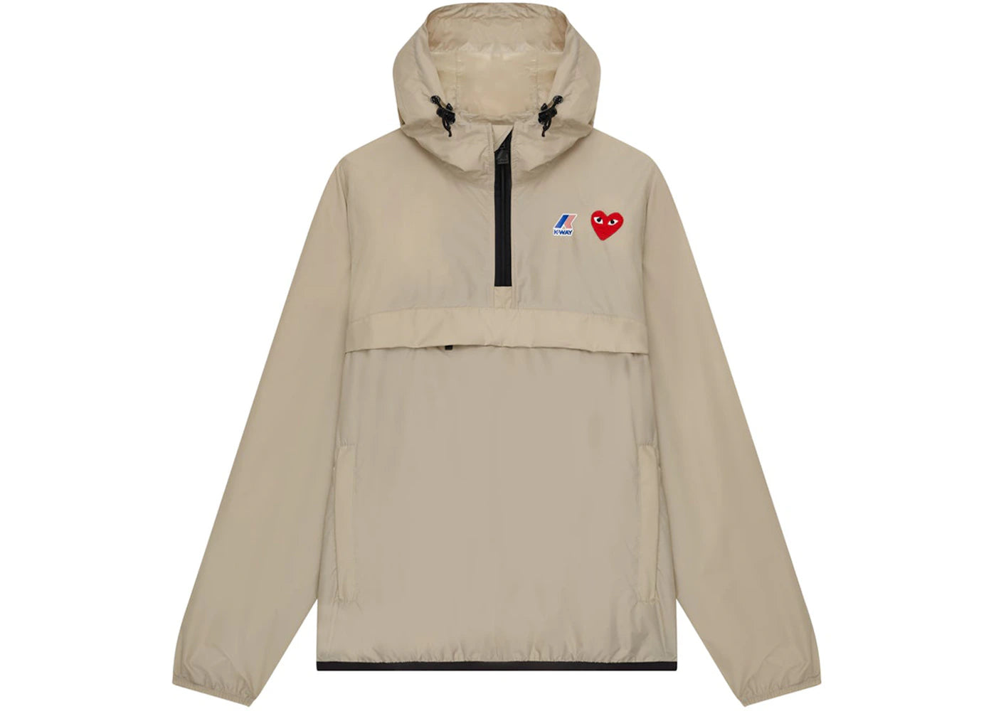 Comme des Garcons PLAY Play x K-Way Claude Half-Zip Jacket Beige