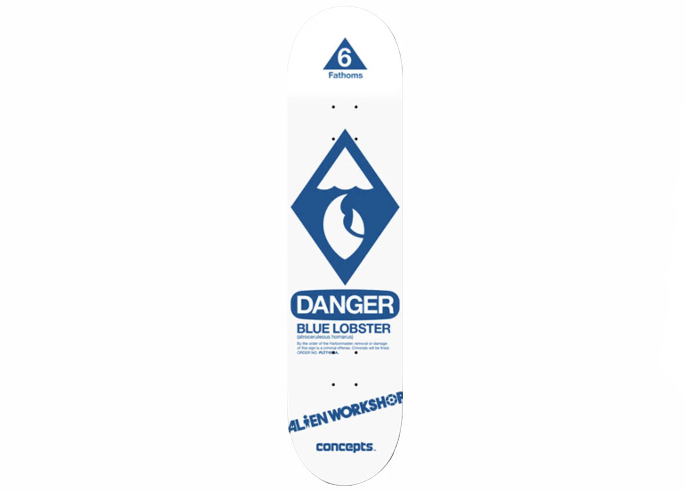 Concepts x Alien Workshop Blue Lobster Skateboard Deck Danger Blue Lobster