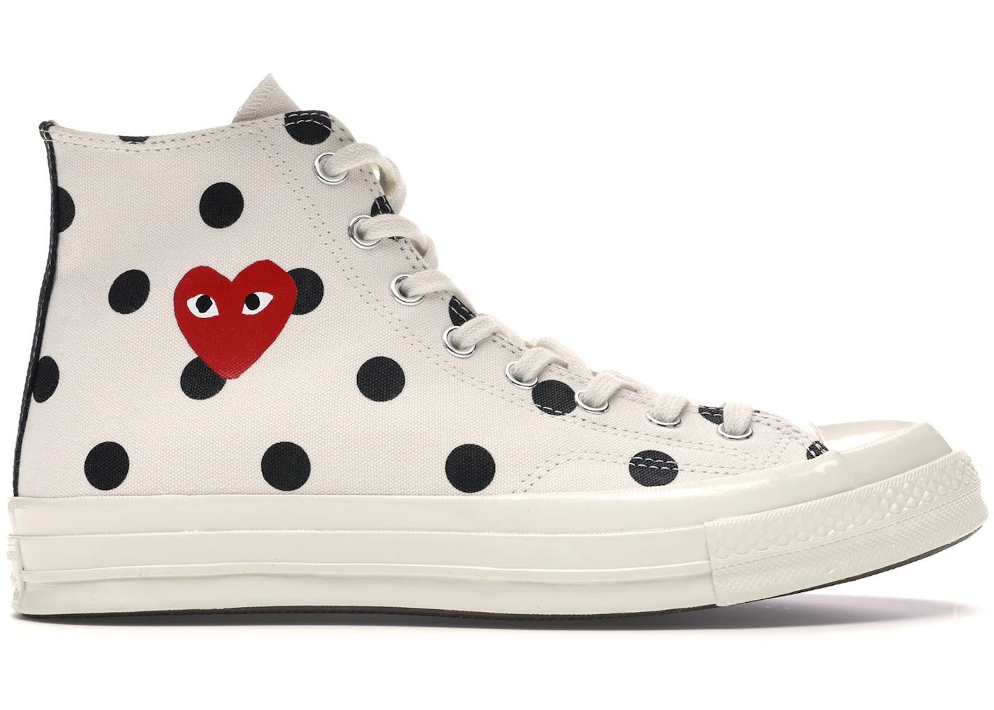 Converse Chuck Taylor All Star 70 Hi Comme des Garcons PLAY  Polka Dot White