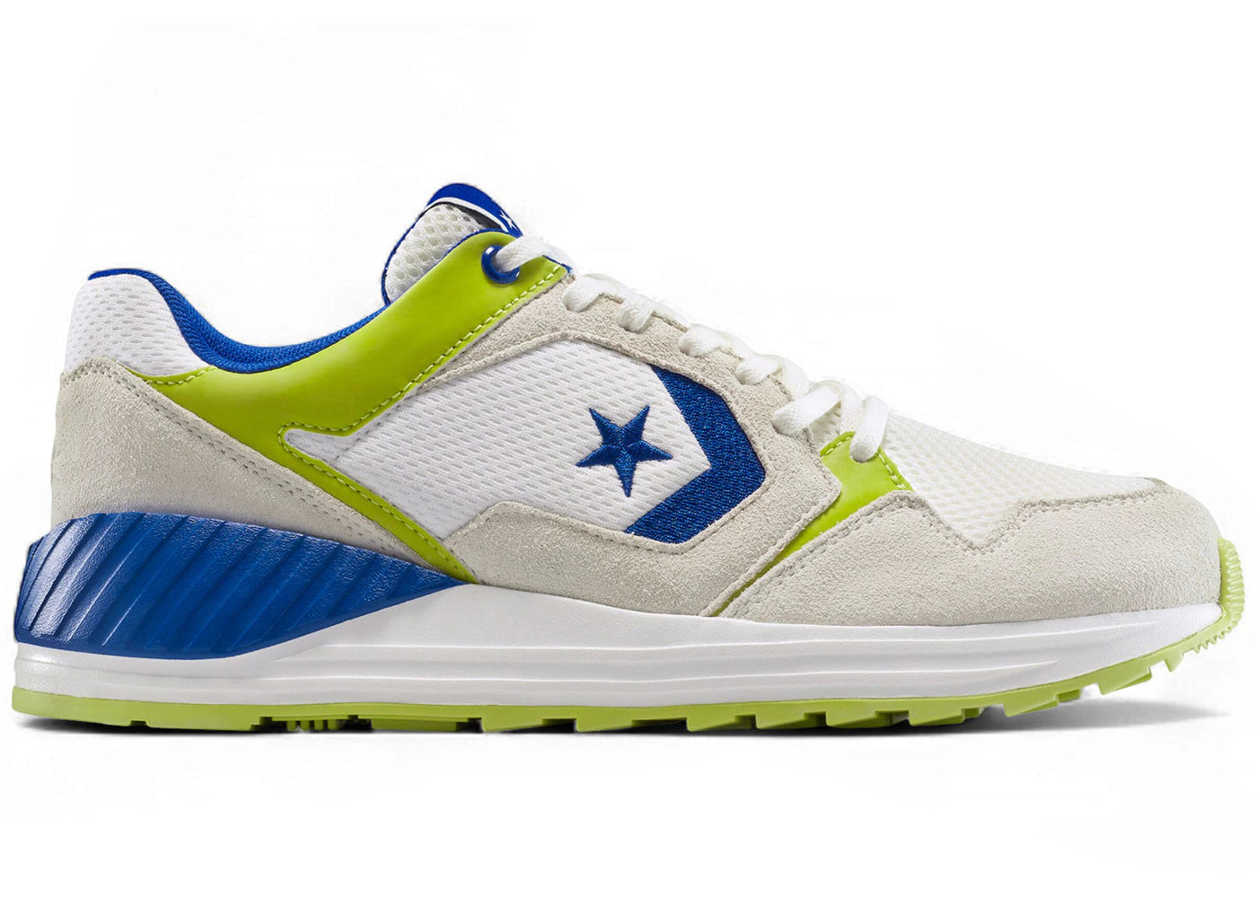Converse Wave Trainer Ox Vintage White Blue Cartreuse