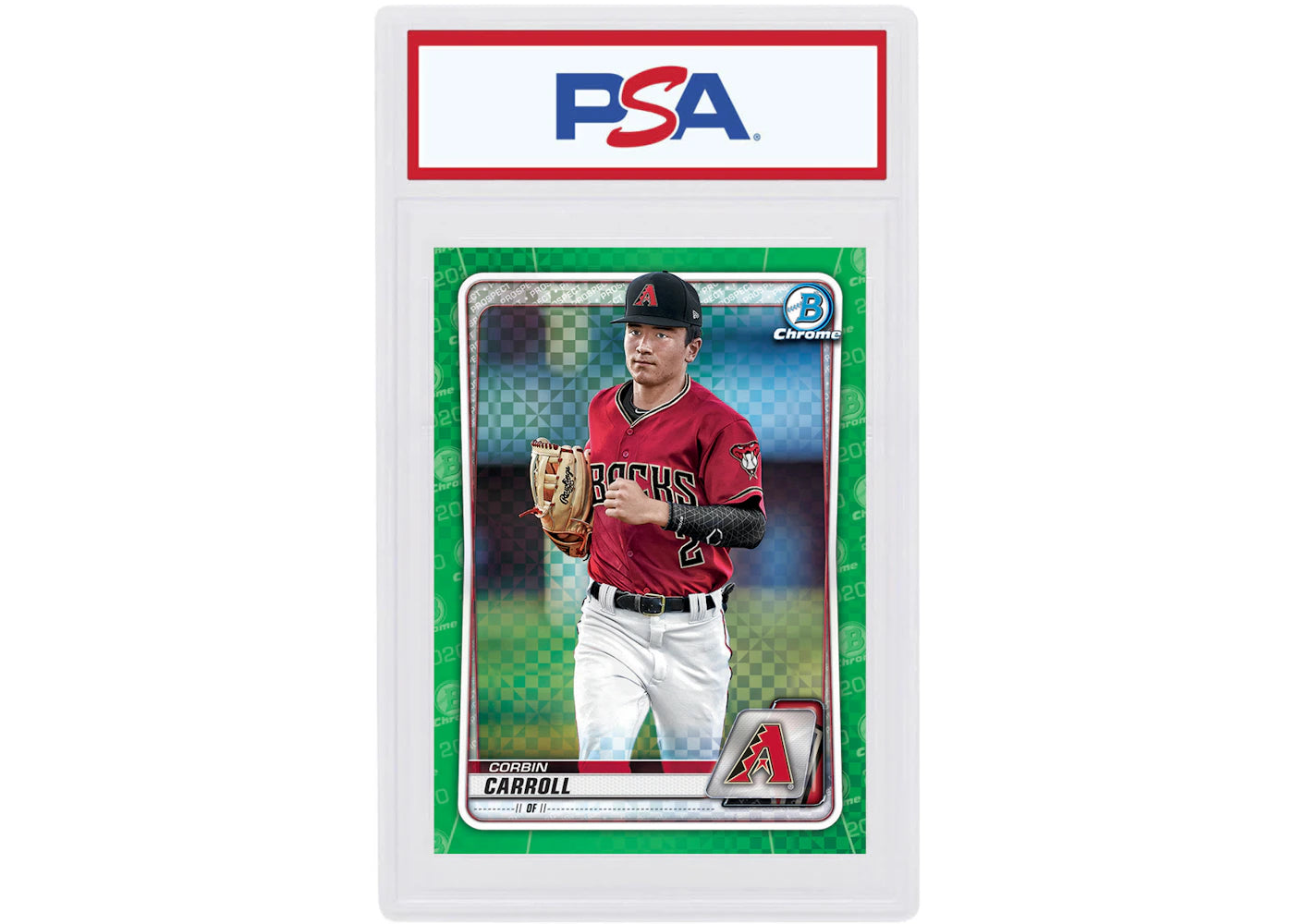 Corbin Carroll 2020 Bowman Chrome X Green X-Fractor /31 #BCP-222 (PSA or BGS Graded)