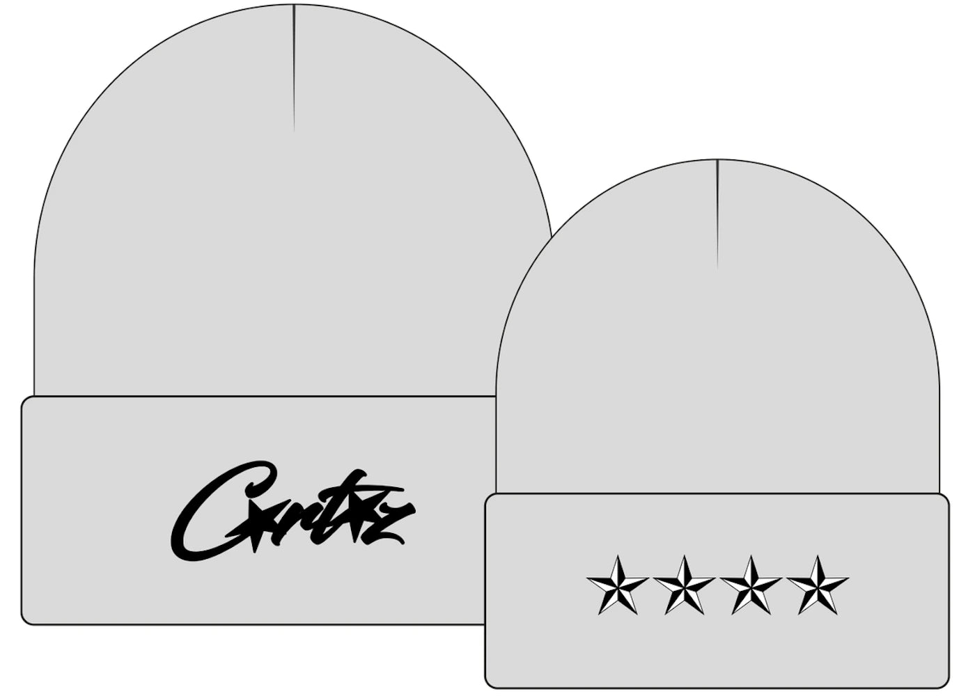 Corteiz 4Allstarz Folded Beanie Grey