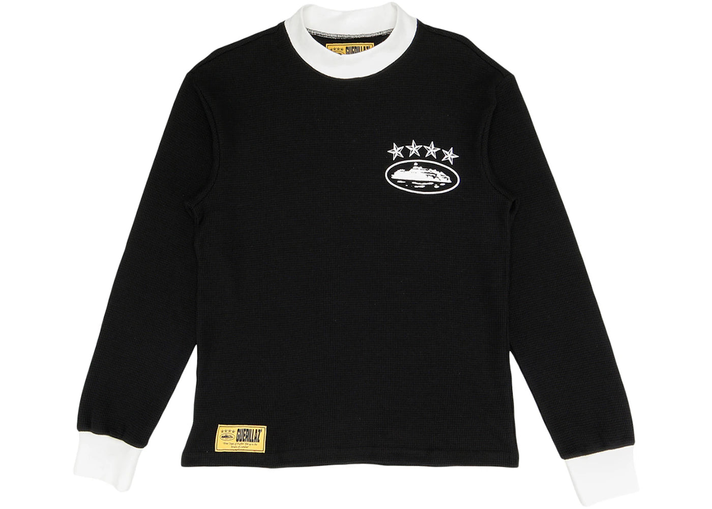 Corteiz 4Starz Alcatraz Waffle Longsleeve Shirt Black