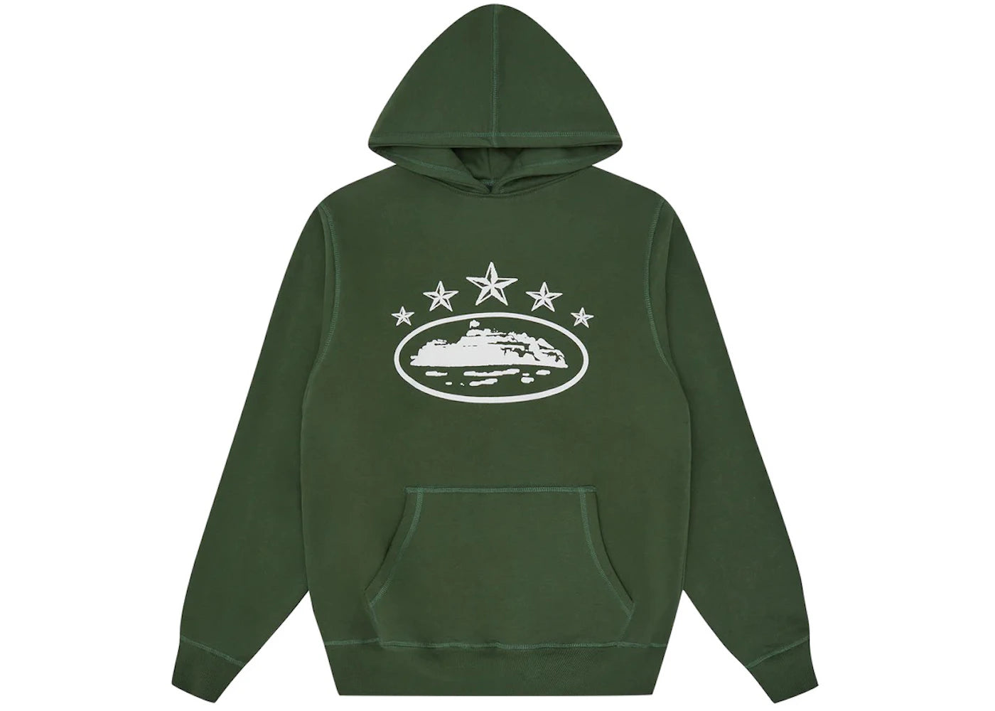 Corteiz 5 Starz Alcatraz Hoodie Green