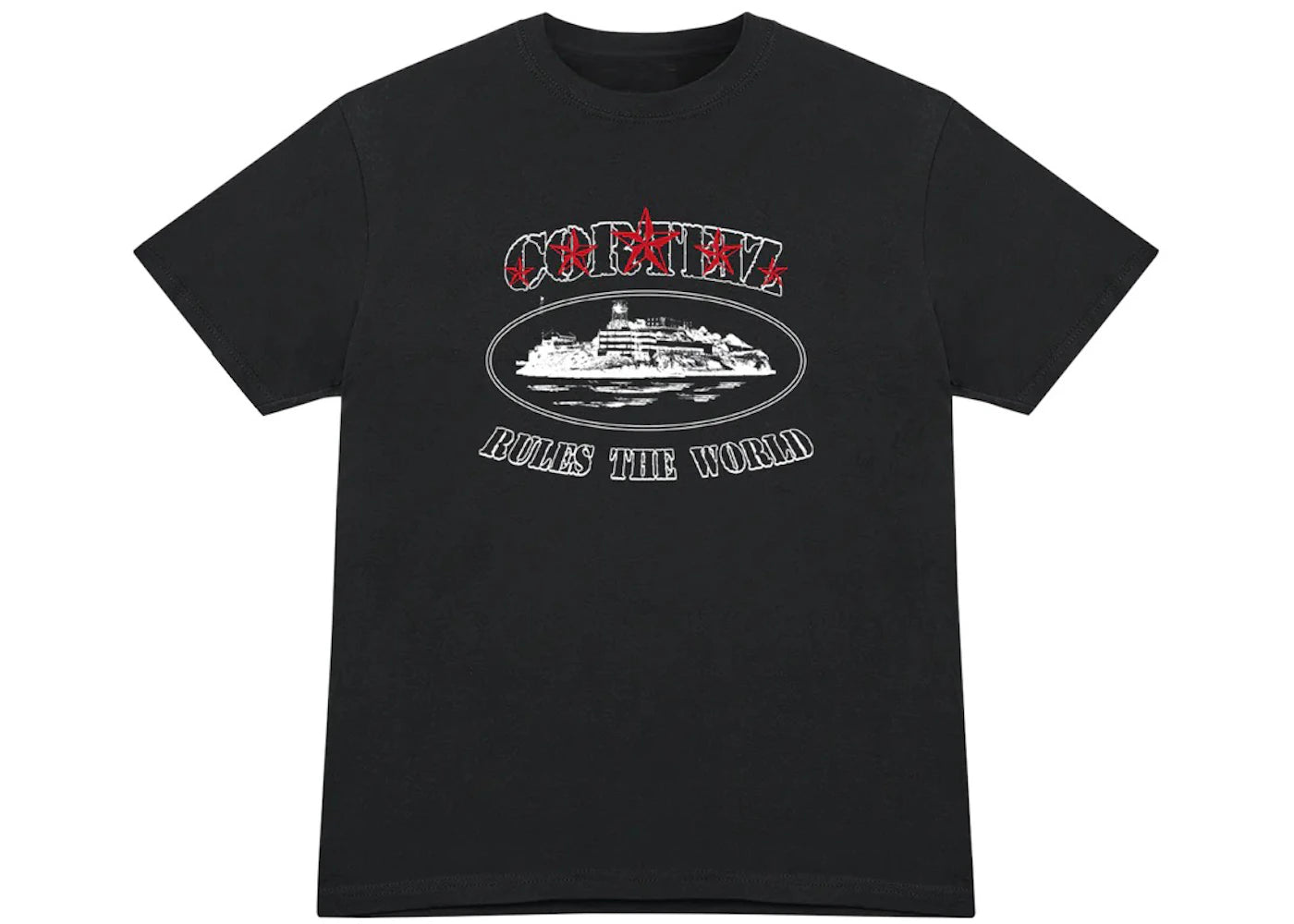 Corteiz 5 Starz Alcatraz Tee Black